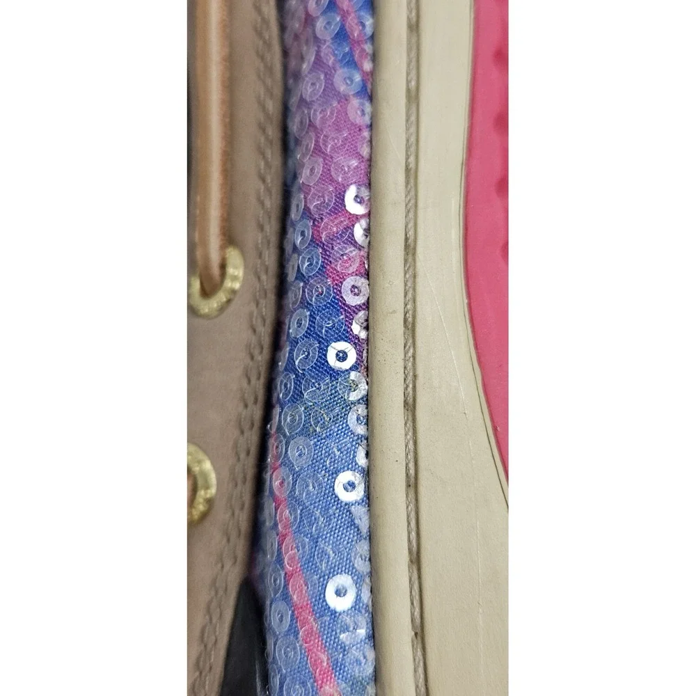 Sperry top sider  Ellis boat shoe w/sequins leather upper‎ Sz 9M